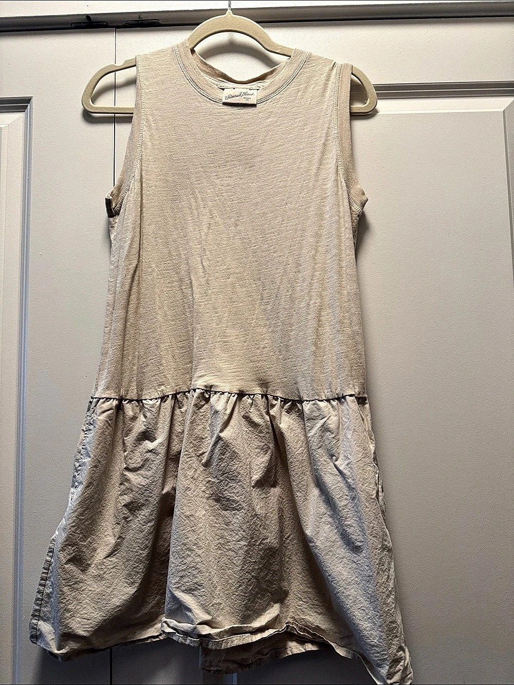 100% cotton Universal Thread Sleeveless Drop-Waist Mini Dress, Cream, XS